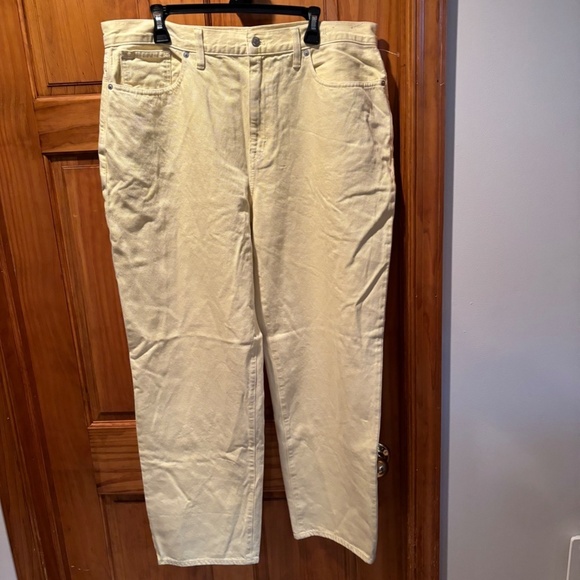 Madewell Baggy Straight Jeans Garment Dyed Edition in Yellow Size 32 - Picture 2 of 9